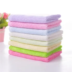 Organic White Bamboo 2X As Thick & Soft Baby Bath Washcloths Cotton Natural Bamboo Towel Set