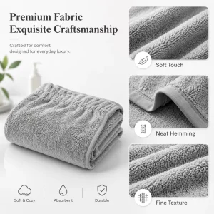 Organic Woven Custom Logo Microfiber Square Towel Soft Reusable Absorbent Washcloth for Hotel and Bathroom