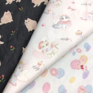 Organic Woven Eco Friendly Digital Printed Lightweight Poplin Fabric Pure Cotton Breathable Custom Baby Home Decor