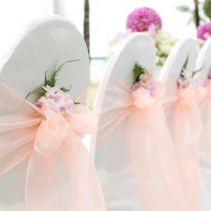 Organza Chair Sashes for Wedding Banquet Party Decoration Chair Bows Ties Chair