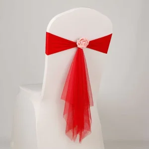Organza Ruffle Chair Sash for Wedding Decoration