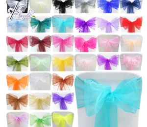 Organza Wedding Chair Sashes for Special Events over 50 Solid Colors for Your Options