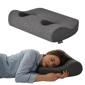 Orthopaedic Ear Support Neck Support Pillow for Side Sleepers with Double Hole Memory Foam