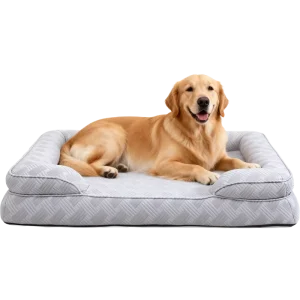 Orthopedic Cooling Dog Bed Rectangle Gel-Free Noise-Free Fabric Large Dogs Summer Waterproof Washable Pet Sofa Bed Sleeping Mat