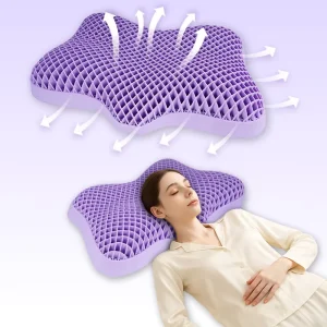 Orthopedic Honeycomb Design Butterfly Polyester Pillow for Neck Pain Relief 100% Cooling Anti Decubitus Airplane Camping