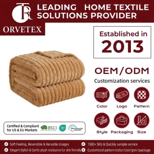 Orvetex Comfortable Skin Friendly Breathable Waterproof Anti-static Flannel Plush Blanket for Sofa Bed