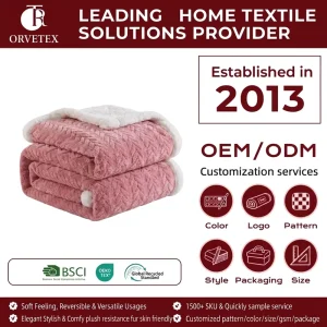 Orvetex Comfortable and Lightweight Plain Color 100% Polyester Fiber Flannel Blanket for Home Warmth for Winter Decoration