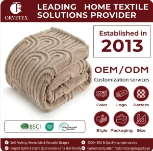 Orvetex Embossed Ultra Soft and Comfortable Jacquard Polyester Jacquard Sherpa Blanket