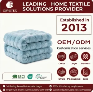 Orvetex European and American Style Plush Soft Warm Faux Rabbit Fur Throw Blanket for Home Decorative Cover