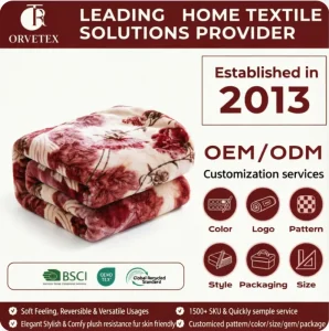 Orvetex Factory Can Customize Raschel Blanket Printing for Winter Warmth Dust Prevention and Mite Infestation