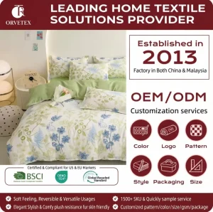 Orvetex Factory Customized Cute Printed Pattern Anti-static Pet Friendly Comforter Set