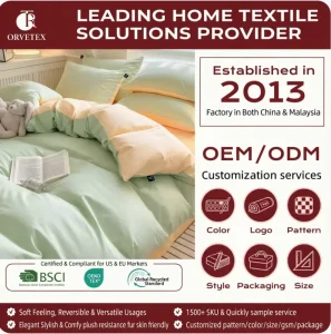 Orvetex High Quality Customizable Four Season Simple Style Suitable for Home Use Bedding Set Comforter Set