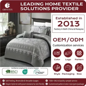 Orvetex High Quality Luxury European and American Style Anti Pilling and Flame Retardant Bed Set Suitable for All Seasons