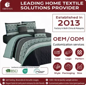 Orvetex High Quality New Luxury Customized Breathable Popular Stuff jacquard Bedding Set Comforter Set