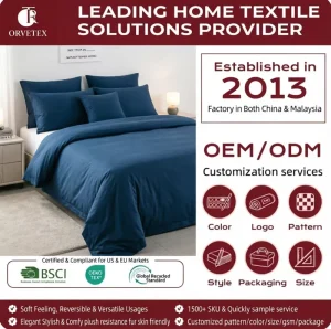 Orvetex Hot Selling 100% Polyester Waterproof Jacquard Comforter Set for Home and Bedroom