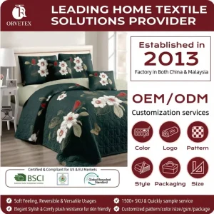 Orvetex Hot Selling Luxury 100% Polyester Fiber Use Eco-Friendly Bedding Set Comforter Set