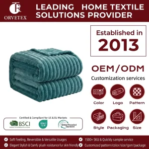 Orvetex Jacquard Pattern 100% Polyester Flannel Blanket for Home and Sofa Use