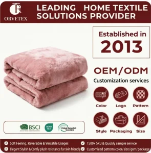 Orvetex Support Custom Sizes Bulk Custom 100% Polyester Flannel Blanket for Sofa