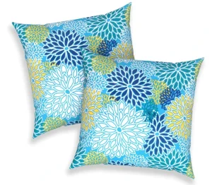 Outdoor 16×16 Inch Throw Pillow Covers Set of 2 Square Pillow Cases Covers ONLY Patio Cushion Pillow of Home Furniture Use