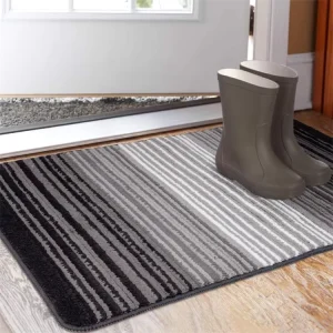 Outdoor Absorbent Resist Dirt 60 X 90 cm Tufted Striped Door Mat Low Profile Entrance Rugs Washable Indoor Outdoor