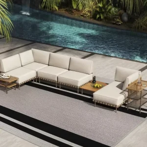 Outdoor Carpet Rugs UV Resistant Waterproof Washable Reversible Polypropylene Woven Camping Balcony Porch Deck Picnic Beach Yard