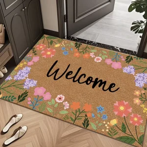 Outdoor Coconut Coir Door Mats Custom Logo Printing Pet Friendly Non-Slip Modern Design