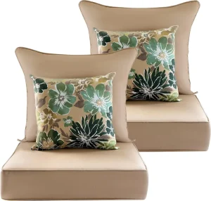 Outdoor Deep Seat Cushion Set Olefin Fabric Patio Furniture Cushions Deep Seat Bottom and Back Cushion