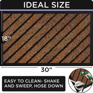 Outdoor Doormat with Oriental Style Welcome Entrance Featuring Washable Grass Surface Rubber Door Mat