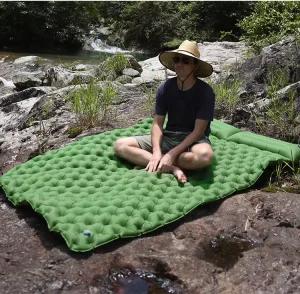 Outdoor Double TPU Inflatable Air Mattress Ultralight Waterproof Easy Folding Rectangular Sleeping Mat for Camping & Home