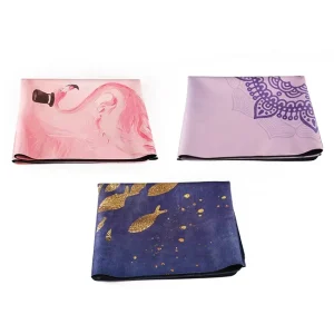 Outdoor Exercise Thin Mat Light Weight Natural Rubber Microfiber Suede Yoga Mat Foldable Travel Yoga Mat