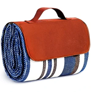 Outdoor Hiking Picnic Custom Printed Extra Large Cotton Canvas Oxford Waterproof Roll up Picnic Blanket Beach Blanket
