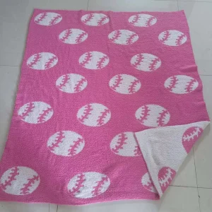 Outdoor Indoor American Sherpa Football Blanket Rugby Baseball Printed Cozy Blanket Baby Fleece Knitted Game Day Blanket