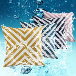 Outdoor Patio Cushion Pillow Cover Waterproof Square Woven Pillow Protector for Home Hotel Patio Garden Deck Printed