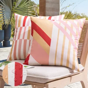 Outdoor Pillow Covers 20 X20 Geometric Printed Pillow Cushion Cover for Swimming Pool