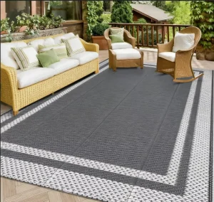 Outdoor Plastic Mats Polypropylene Reversible Patio Rug Picnic Blanket Woven Carpets and Rugs