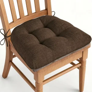 Outdoor Polyester Kitchen Seat Cushion with Sewn Seam Closure Set of 2 for Dining Chairs