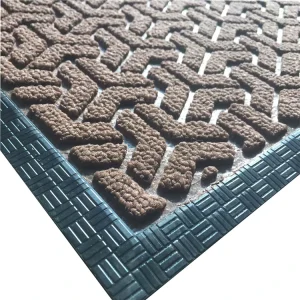 Outdoor Rubber Shoe Mat Reversible Washable Jacquard Puzzle Pattern Waterproof Doormat 40x60cm