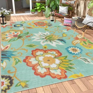 Outdoor Rugs 6x9ft Non Slip Outdoor Patio Rug for Balcony Deck Soft Outdoor Area Rug for Camping Picnic Backyard