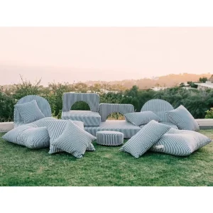 Outdoor Striped Comfortable Sofa Cushion with Different Shapes Freely Combined Set