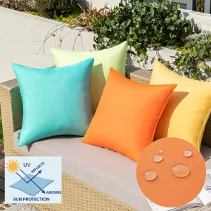 Outdoor Waterproof Eco Friendly UV Resistant Square Polyester Removable and Washable Cushion Cover for Patio Sofas Throw Pillows