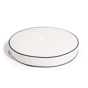 Outdoor Waterproof Stain Resistant White Round Pillow Decorative Cushion for Poolside Garden Leisure Chair
