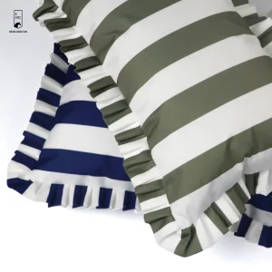 Outdoor Waterproof Striped Pillow Cover UV Resistant Durable Polyester Cushion Case for Patio Garden Sofa Decor