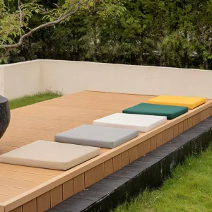 Outdoor Waterproof Sun Proof Anti Dust Mite Square Cushion Chair Removable Washable Cover 100% Polyester Solid Color Sponge Seat