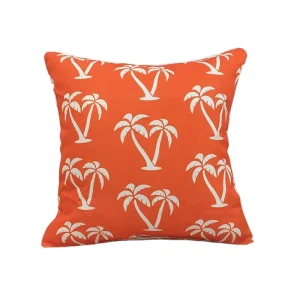 Outdoor indoor Custom Printed Home Decor Orange Palm Tree Waterproof Throws Pillow for Couch