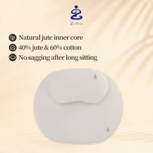Oval Linen Fiber Meditation Cushion with 15% Slope Trapezoid Ergonomic Design for Posture Correction Support