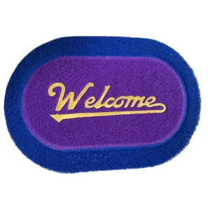Oval Thick PVC Rug Non Slip Rubber Backing Water Absorbent Stain Resistant Wrinkle Resistant Solid Color Machine Mats Door Mat