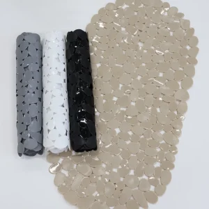 Oval Transparent Anti Slip PVC Bath Mat Suction Cups Foot Massage Shower Pad Safety Rug for Bathroom Bedroom Anti Fall Mat