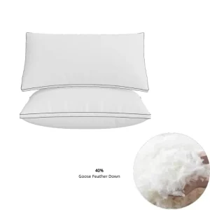 Overseas Stock King Size Pillow Set for Bed 40% Natural Goose Down Pillow Hotel Sleeping Pillow for Bed