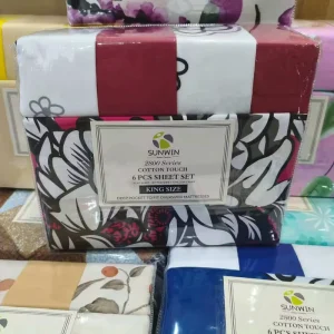 Oversize Printed 6 Piece Bed Sheet Set Large Floral Design Fit Different Bed Mattress Sizes