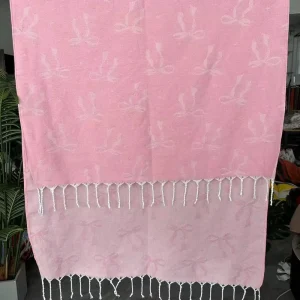 Oversized Coquette Bows Sand Free Quick Dry Towel Beach Custom Blanket Preppy Bow Design Turkish Beach Towel With Tassels